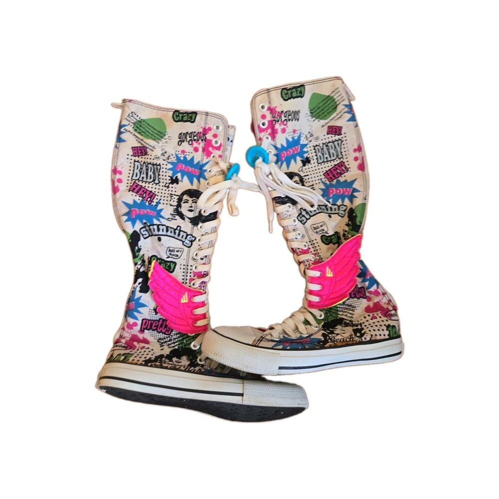 Air walk Vintage Graffiti Knee High Tennis Shoes Size 7